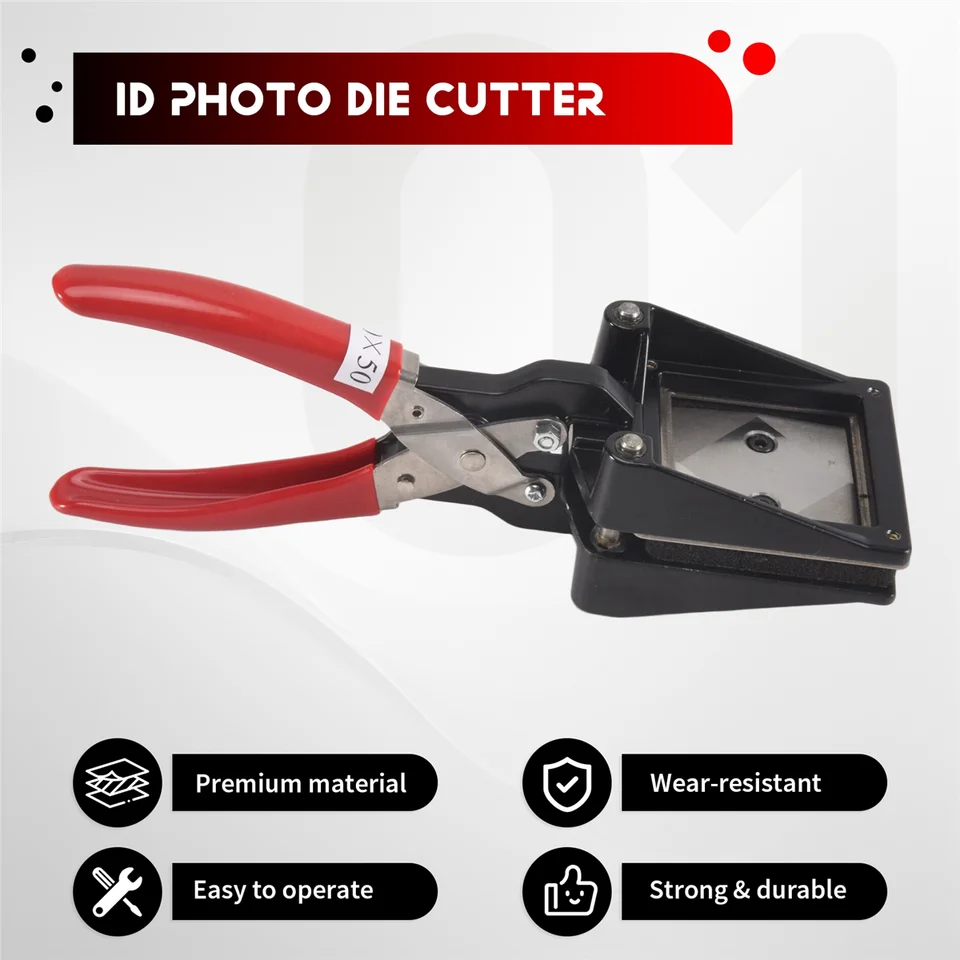 thumbnail image 2 of Handheld Passport Photo Cutter - 2x2 Inch Metal Die Punch For ID Photos, Cuts Perfect Squares For Office Or Home Use 2 of 13