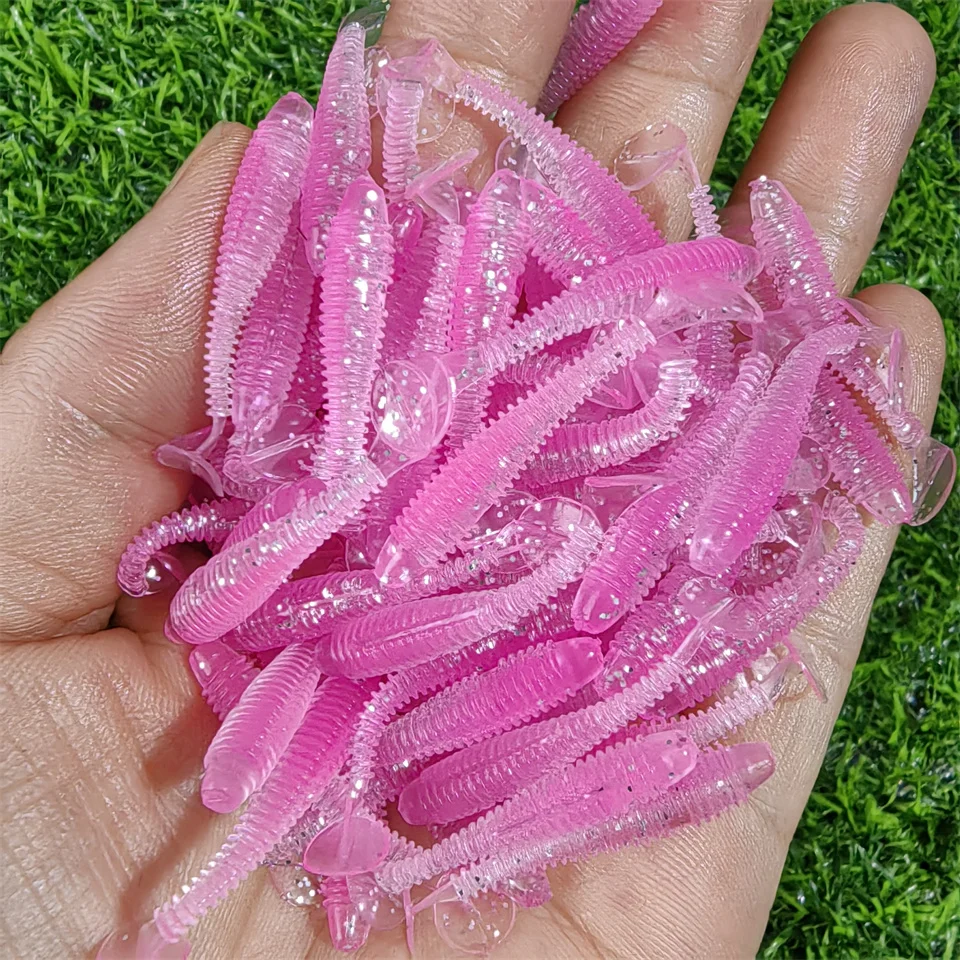 Swolfy 0,37 Stück Mini Soft Fishing Köder 3,5g/cm kleiner Schwanz Wurm Köder Wobbler Isca Pesca Karpfen Kunst köder Angel gerät – Detail 5