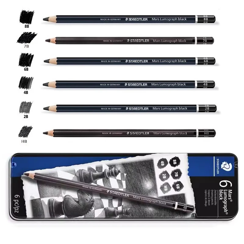 BÉ BÌNH|Bút chì đen Staedtler Mars Lumograph 100 4B Graphite Pencil
