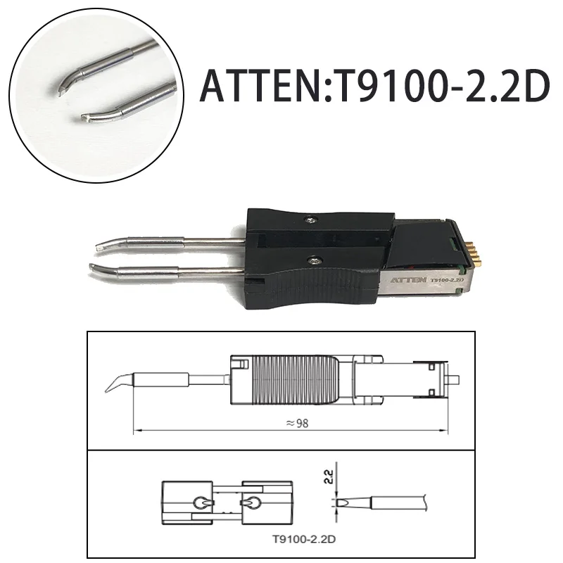 

ATTEN T9100-2.2D for ST-1509/9150/N9100 Soldering Iron Head Integrated Heating Core Soldering Tweezers