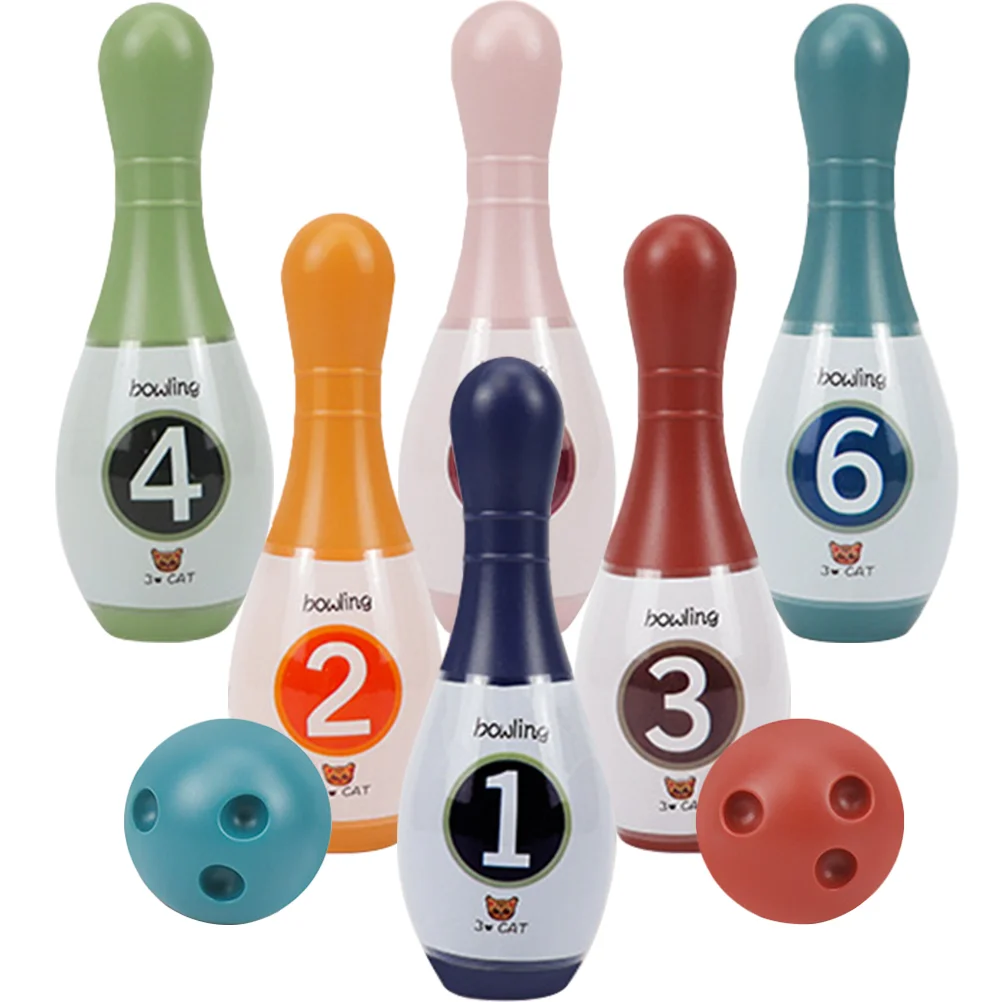 Children Bowling Toys Kids Bowling Pin Bowling Ball Set Outdoor Indoor Sports Games Toys Parent-Child Interactive Toys 12 20cm small mini children inflatable basketballs with pump needle kids pvc sports toys for parent child games basketball