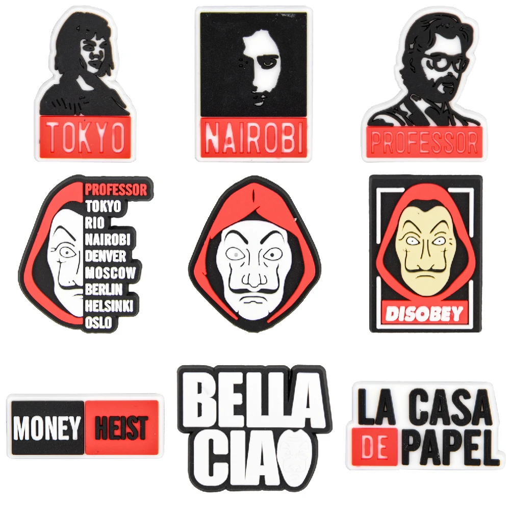 Hot Sale Movie Characters Croc Shoe Charms Women Men Clog Shoes Decorations Gesture Finger-guessing Game Bracelet Accessories