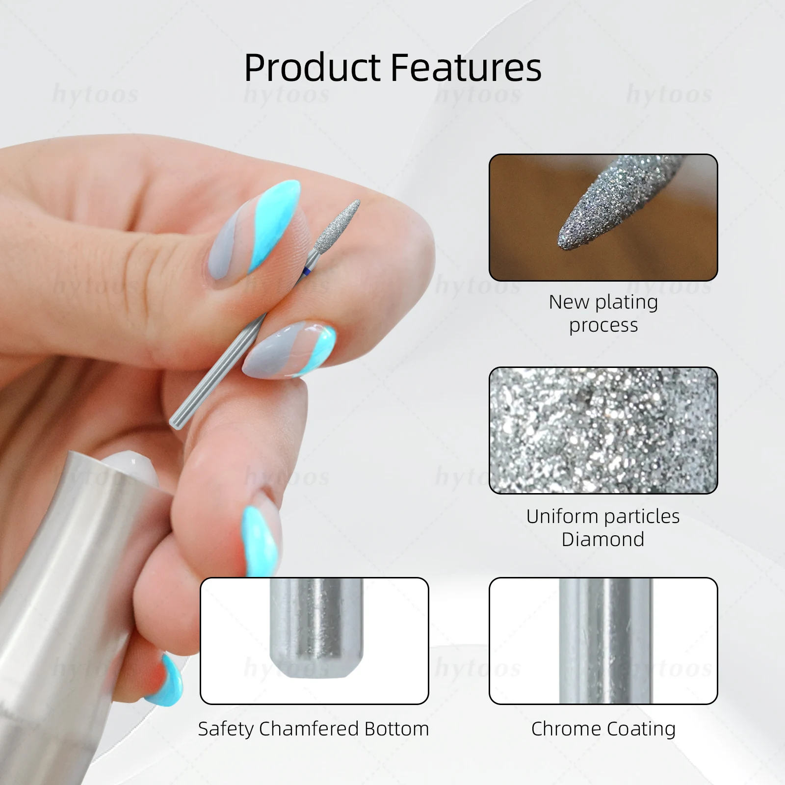 Nail Drill Bits Chrome Diamond for Nails Pre-treatment