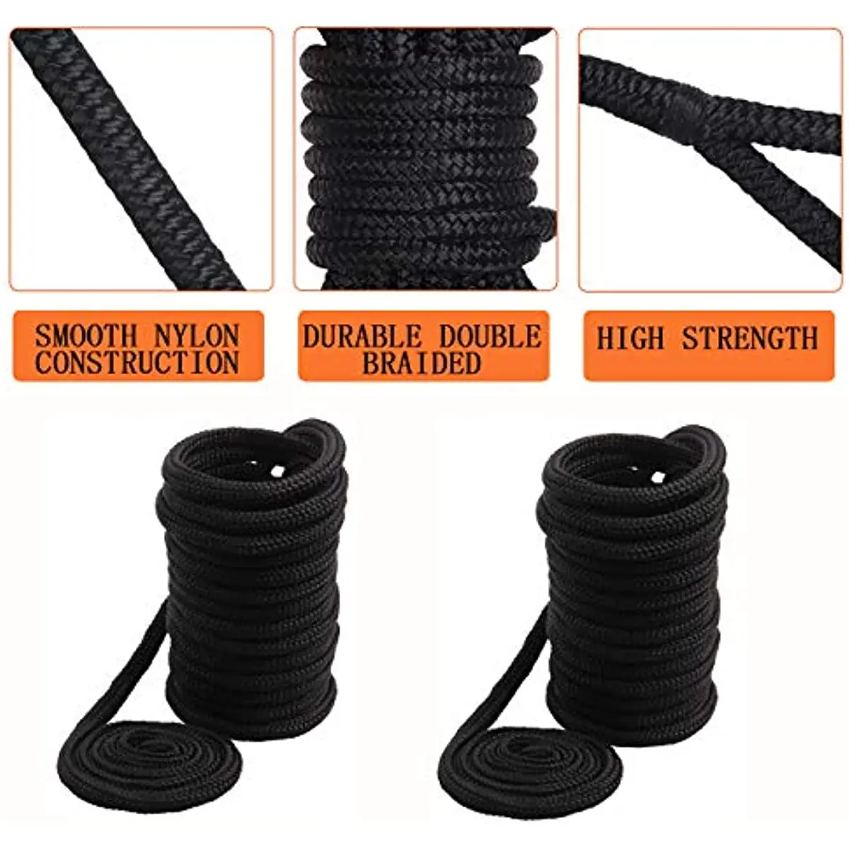 2/4Packs Double Braided Nylon Dock Lines Rope Marine Mooring Rope 3/8 1/2  Boat ties to Dock Line 12 Inch Eyelet Boat Anchor Rope - AliExpress