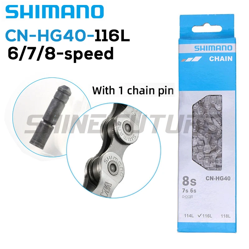 116 link Road Bike Chain Shimano HG40-6/7/8 Speed MTB 