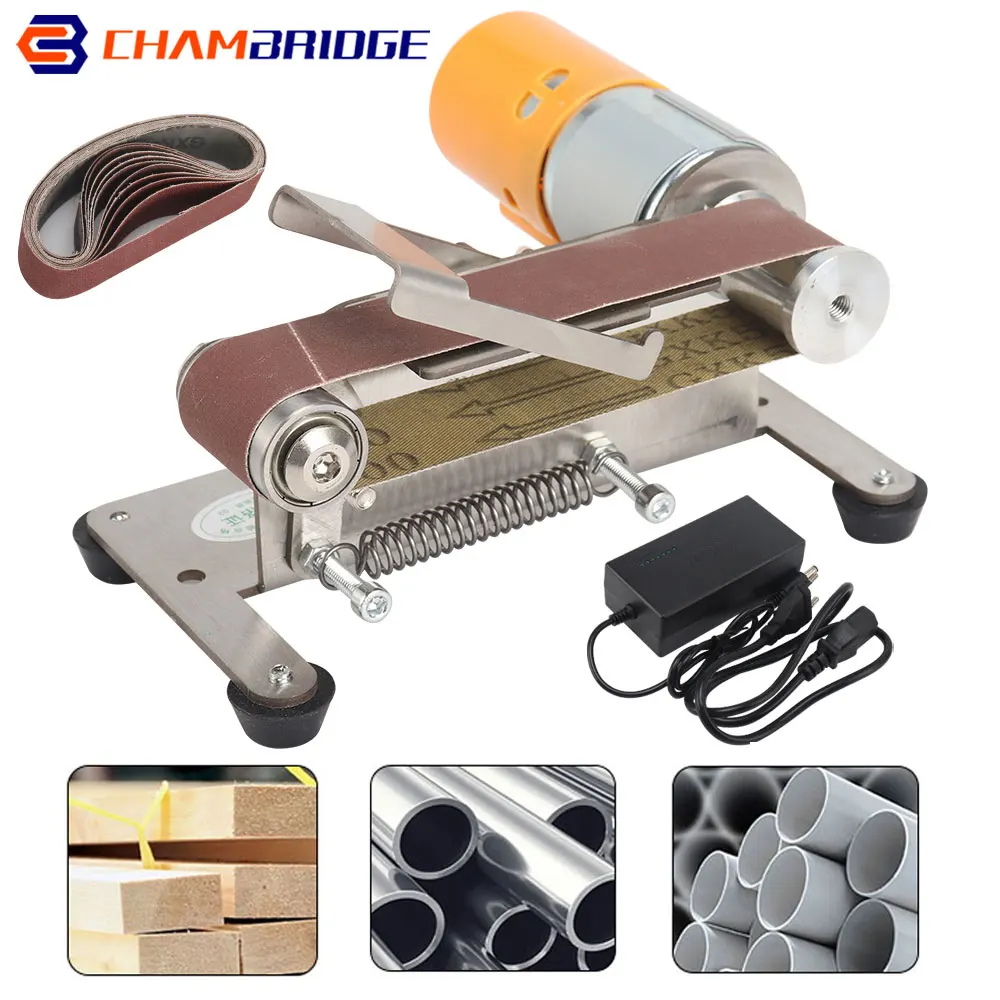 Adjustable Speed Mini Electric Belt Sander Multi-function Polishing Machine DIY Cutter Edges Sharpener Belt Grinder EU US Plug wagner furno100 350watt variable speed adjustable hot air gun eu plug type