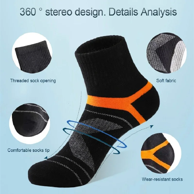 Men Cotton Socks 5 Pairs Sports Socks Casual Soft Running Summer Absorb Sweat Breathable Male Sock