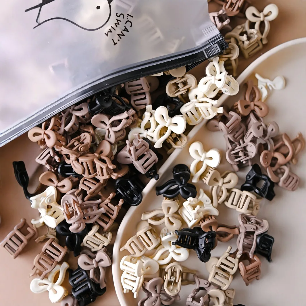 10Pcs Koreanische Matte Bogen Schmetterling Mini Haar Greif Clip Klaue Haar Seite Bang Clip Nette Für Frauen Mädchen Shark Clip mädchen Haar Zubehör
