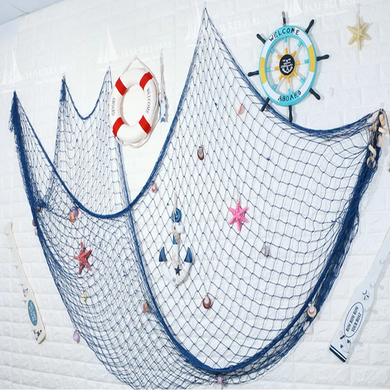 Fishing Net Lifebuoy Starfish Shell Wall Hangings Decor for Studio Restaurant Bar Home Decorative Props Nautical Crafts Ornament wall hangings decor