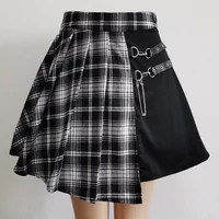 Womens Harajuku Punk Irregular Mini Pleated Skater Skirt Asymmetric Cutout High Waist Hip Hop Clubwear gothic harajuku skirt - Image 4