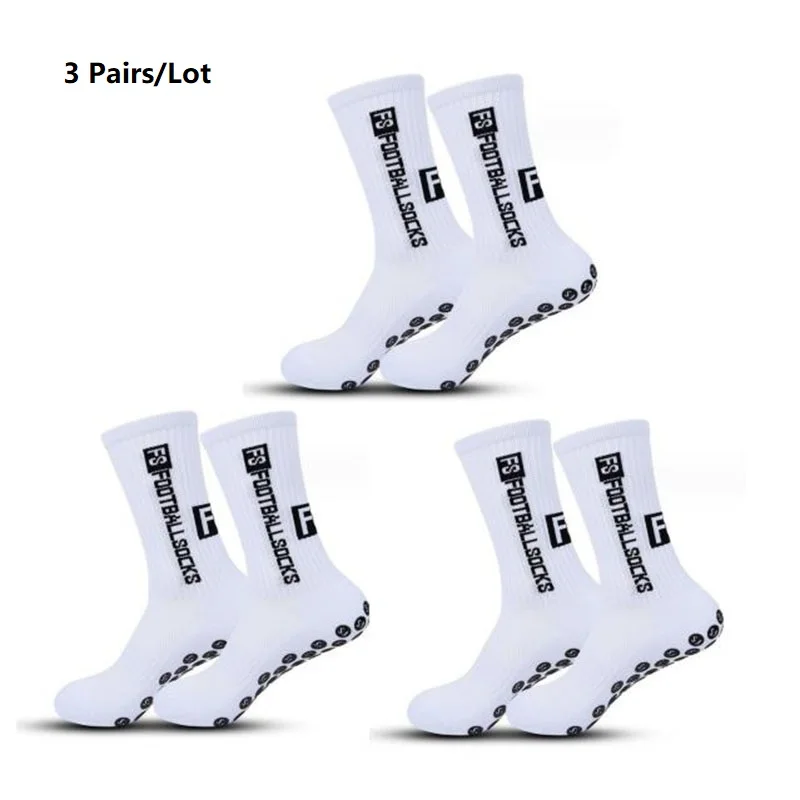 

Breathable 3 Pairs Men's Non slip Football socks Cycling Outdoor Basketball Protect Feet Wicking Running Sport Grip Socks Women