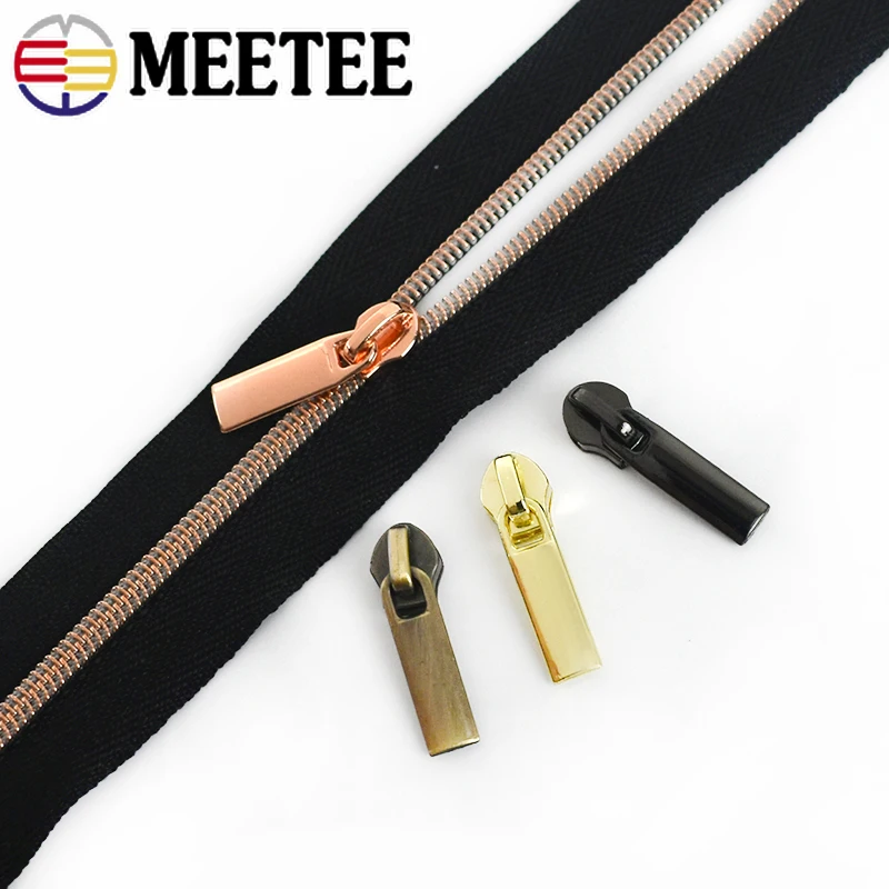 20pcs Meetee Zipper Sliders for 3# Nylon Zippers Tapes Puller Jacket Pocket Decor Zip Head Bag Repair Kit DIY Sewing Accessories