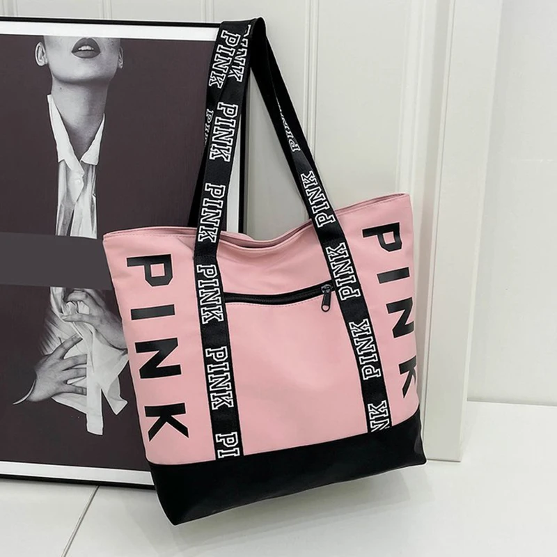 New Victoria's Secret Pink White Striped Oversized Tote Bag 2023 -SHIPS FREE