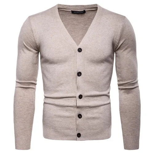 Suéter de otoño nuevo, tejido de punto, primavera, manga larga, cuello en V, suéter de talla grande, abrigo, chaquetas tipo cárdigan para hombre