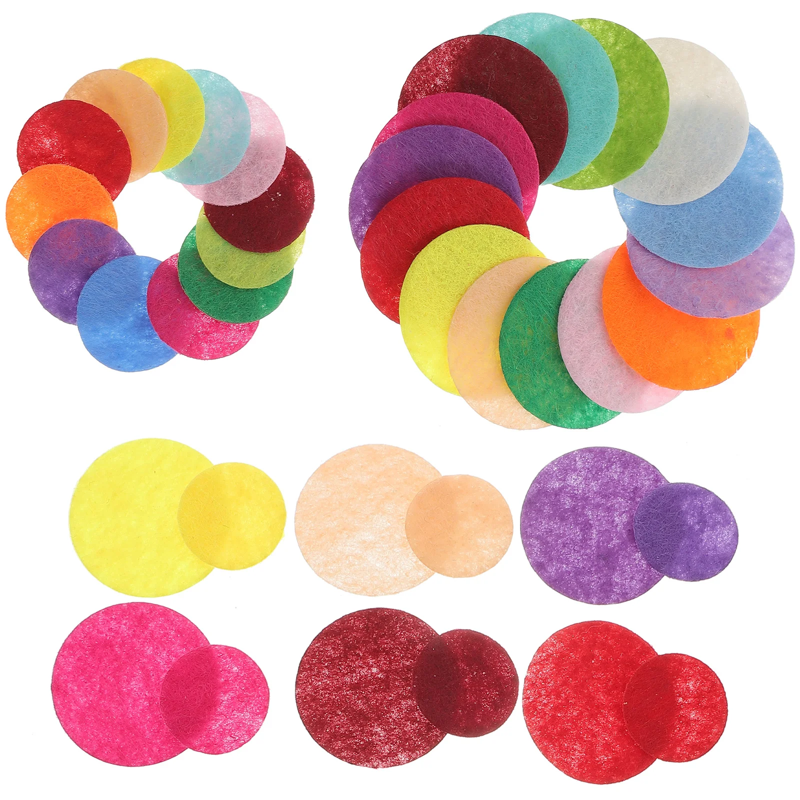 

100 Pcs Ornament Felt Patch Circles for Crafts Kit Handmade Cloths Patchwork Decoration Class Child