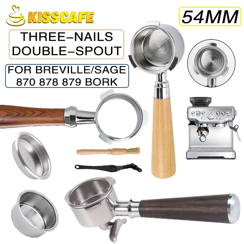 54MM Coffee Bottomless Portafilter Replacement Filter Basket For Sage Breville 870 878 880