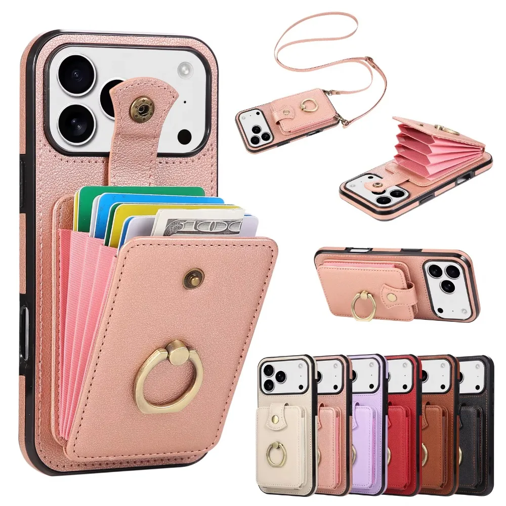 Compact RFID Blocking Crossbody Wallet and Card Holder with Phone Case Functionality