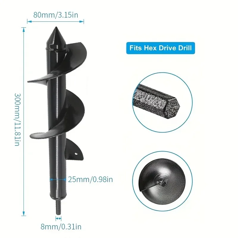 Garden loose soil twist dig pit planting tool alloy drill auger bit
