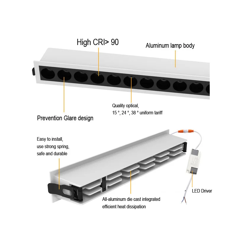 LED Open Hole Embedding Without Master Lighting Bright Anti-glare Optowa Long-term RA90 LED Down Lamp