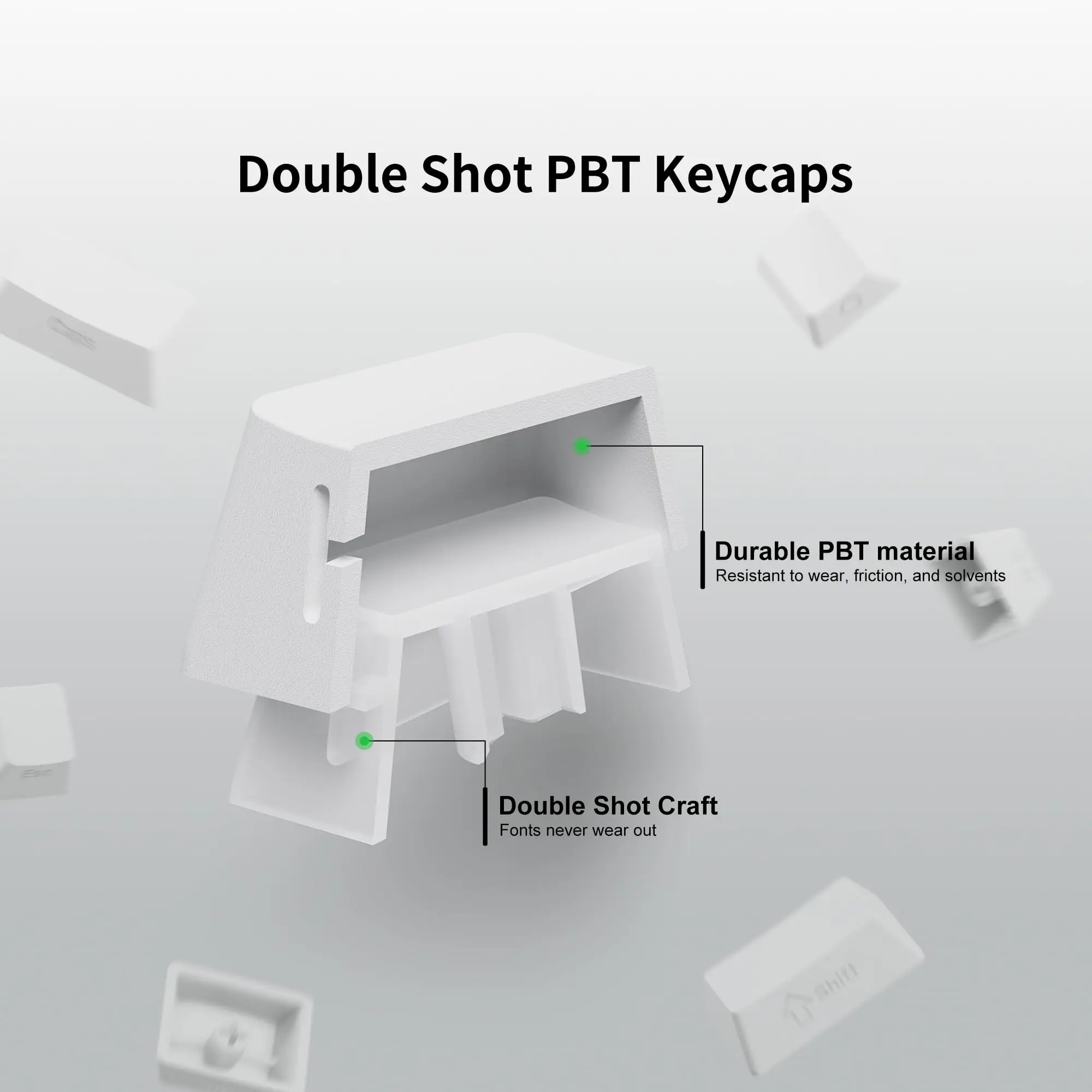 Perfil Pbt Keycap do Oem Lado Branco Impresso Keycap Brilho Dobro do Tiro Através de Keycaps 136 Chaves para Interruptores do mx Teclados Mecânicos - Imagem 5