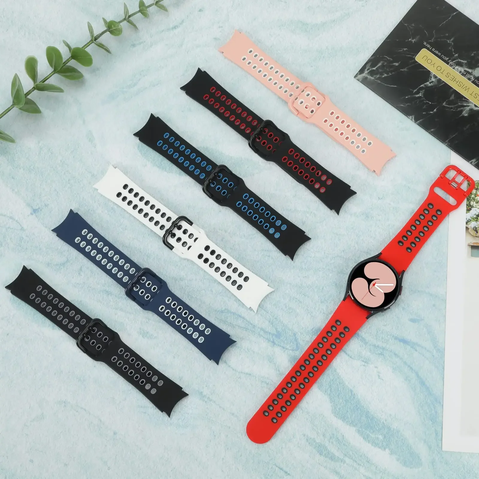 

Band For Samsung Galaxy Watch 4 44mm 40mm classic 46mm 42mm Sport Silicone Bracelet Galaxy Watch 5 40mm 44mm/5 pro 45mm strap