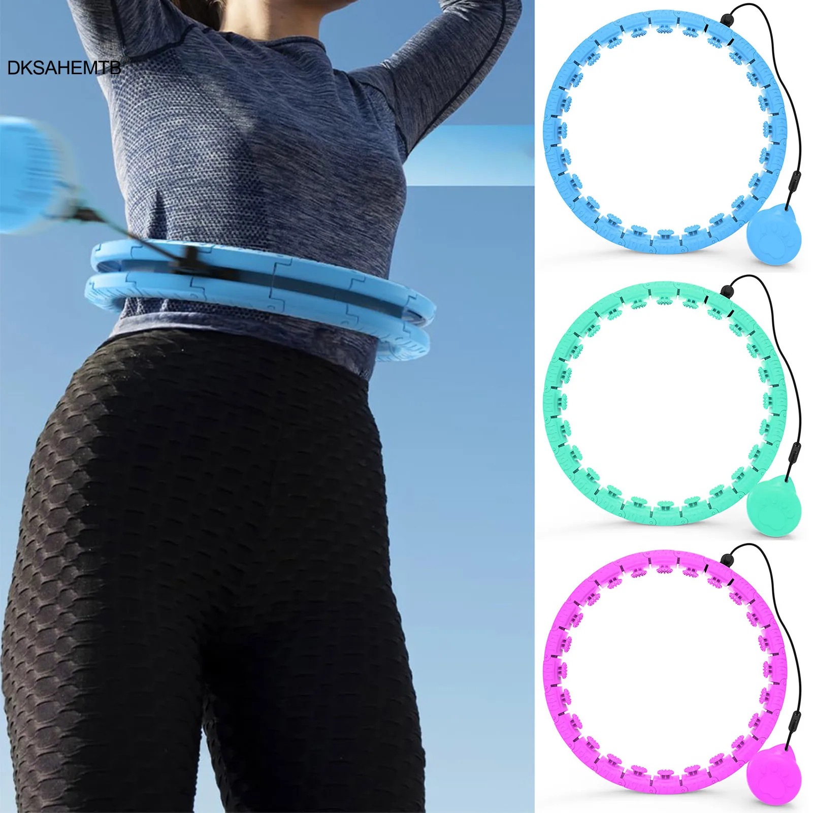 

Smart Weighted Fitness Sport Hoop Weight Loss Plus Size For Adults Fit Hoop Exercise Circle 2 In 1 Adjustable Detachable Knots