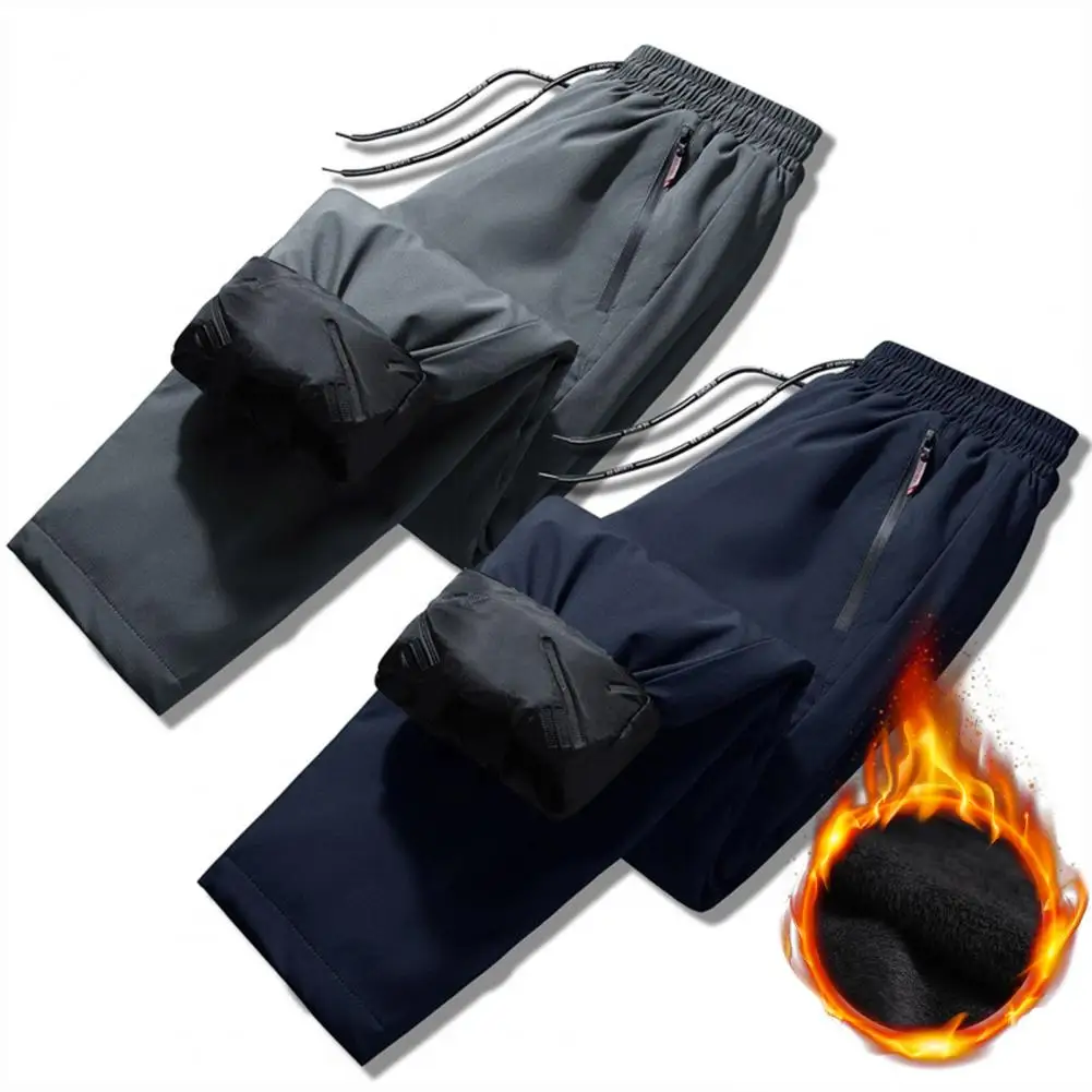 

Men Trousers Men Trousers Warm Cozy Men's Winter Sweatpants with Elastic Waist Pockets Ideal for Jogging Exercise Casual Wear
