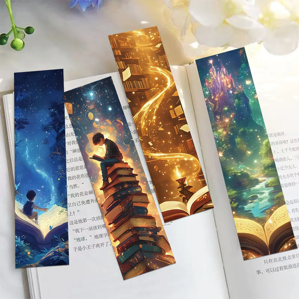 Floral Painting Bookmark Paper Bookmark Bookmark Page Holder Bookmark Holder 30pcs Fantasy Reading Bookmarks Student Books Book Page Marking Paper Card Creative Gift DIY Book Marking Message Card