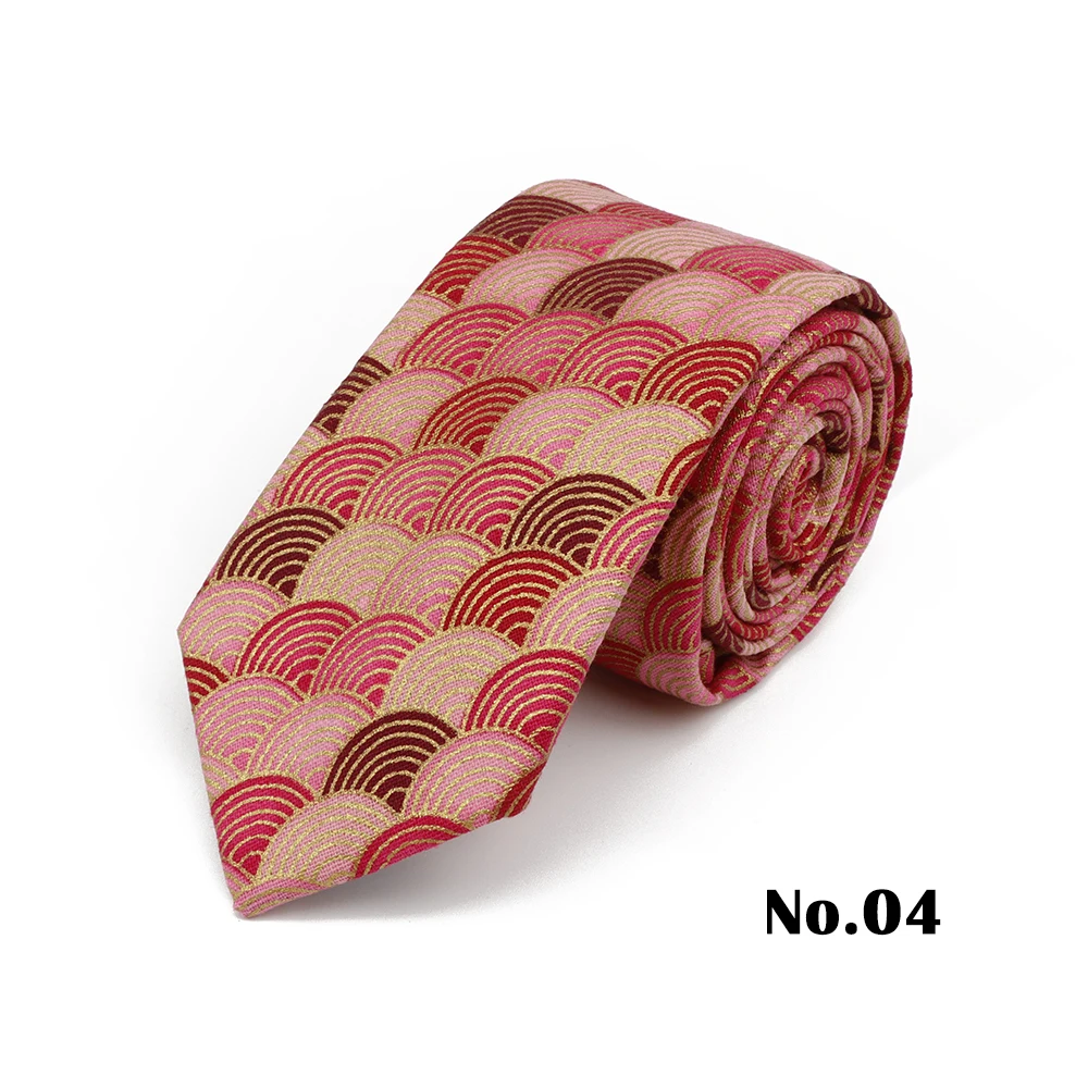7 cm künstlerische klassische fächerförmige gestreifte Baumwollkrawatte für Männer und Frauen, elegante Wellenkrawatte, Hochzeitsfeier-Accessoires, Geschenk – Detail 4