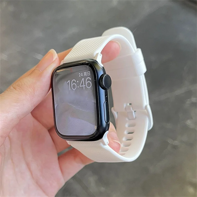 Pink Reticulated Soft Silicone Strap For Apple Watch Band  display picture 1