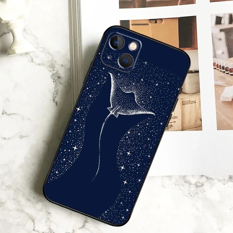 Starry Orca Whale Shark Design Phone Case Back Cover