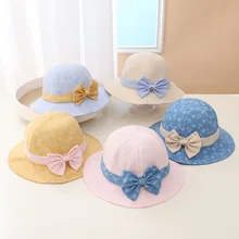 

2022 Spring and Autumn Thin Section Cute Baby Girl Fisherman Hat Western Style Girl Spring and Summer Sunshade Princess Hat