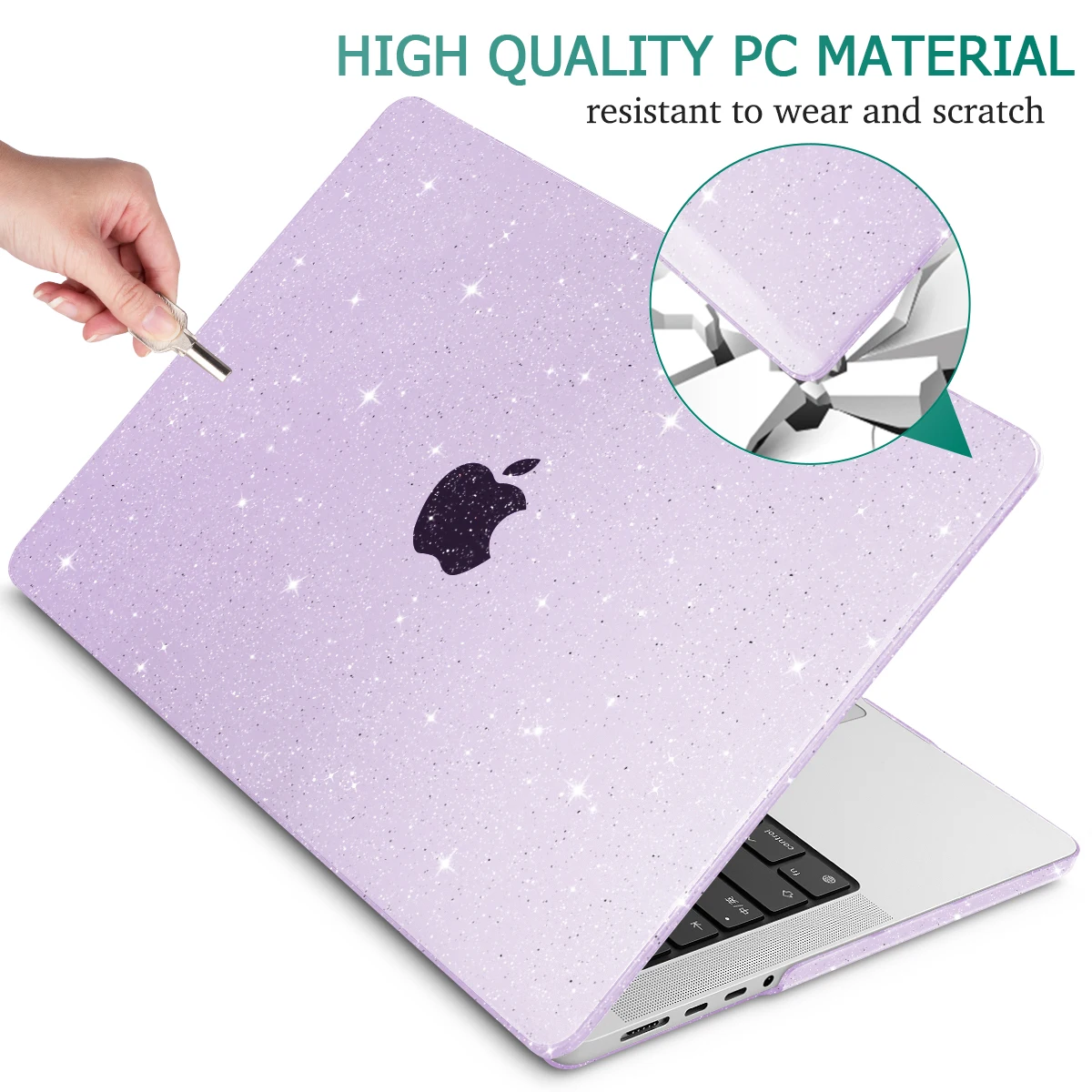 Capa de Cristal em pó Cintilante para Macbook Air Pro 13 A2681 A2337 A2338 m2 m1 14 16 2023 m3 A2289 Retina m2 2023 2023 - Imagem 5
