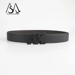 New Trend Fashion Men's Luxury Leather Designer Belt - Vintage Wide Strap - 125cm (GRAY)