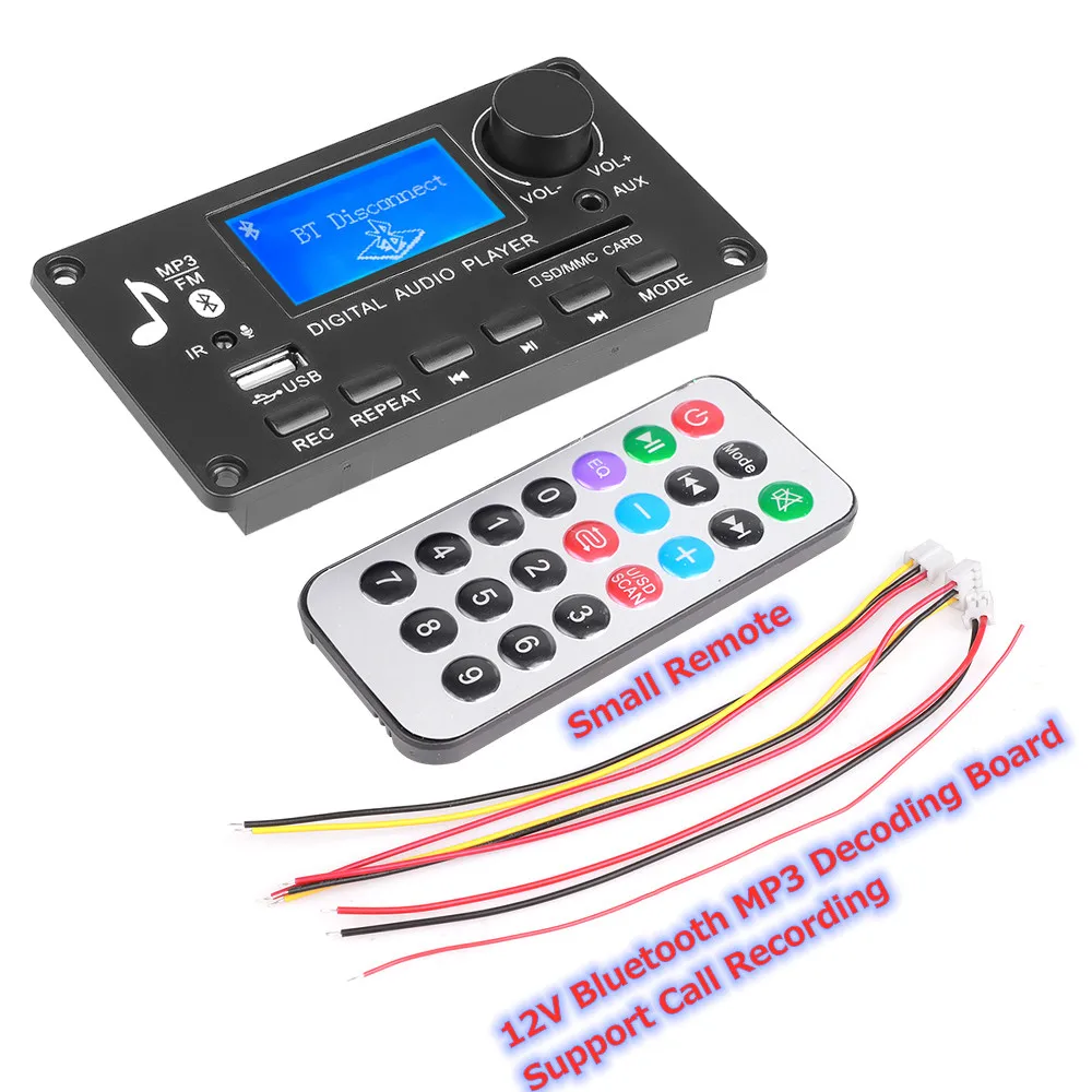 12V Amplifier Decoder Board Call Recording mp3 player LCD Screen bluetooth Car Audio TF USB FM Radio Module with Remote Control sony mp3 player MP3 Players