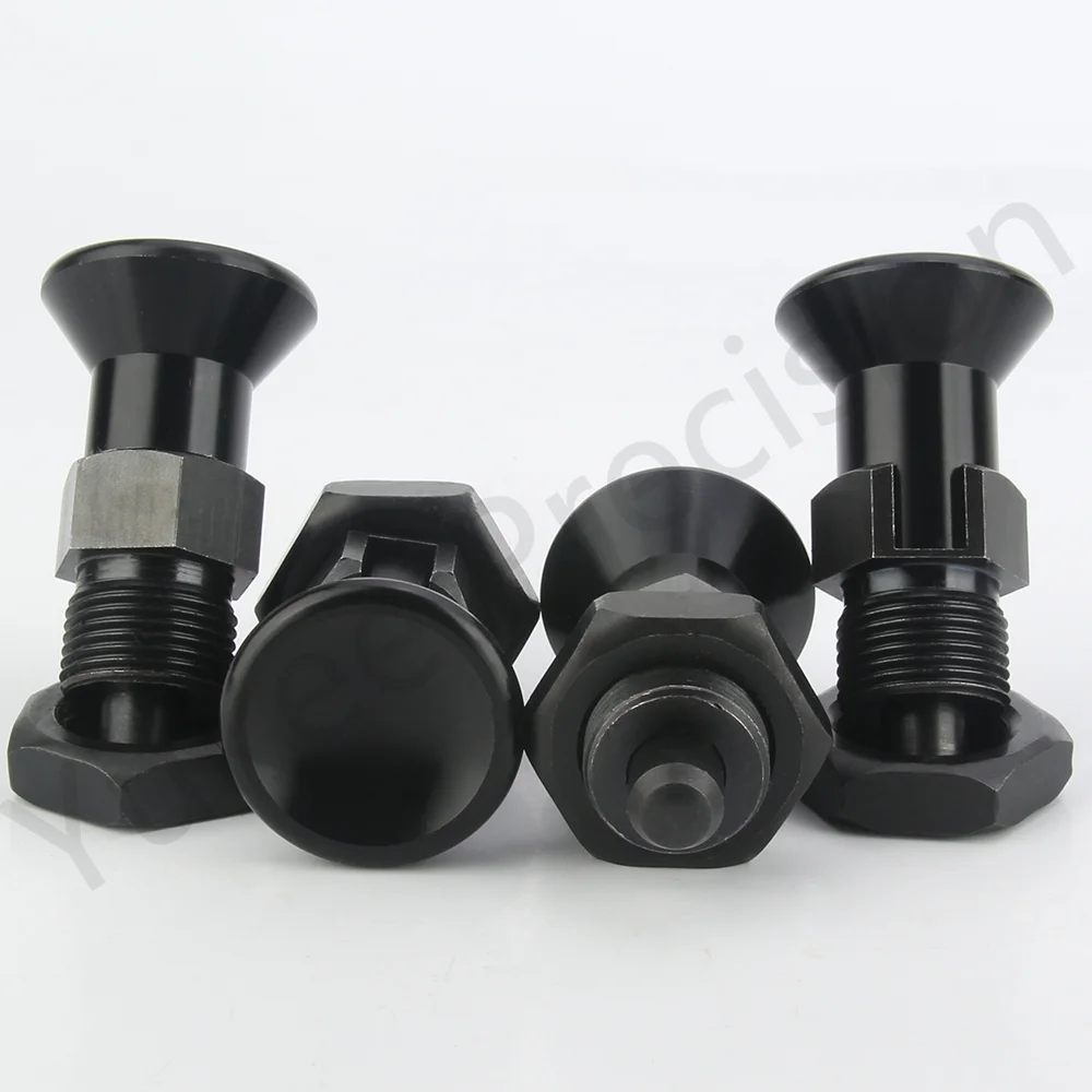 YK254 나사 M6, M8, M10, M12, M16, M20 알루미늄 손잡이, 스테인레스 스틸, 카본 스틸, 셀프 잠금, 너트 포함 인덱스 뚜러뻥 핀