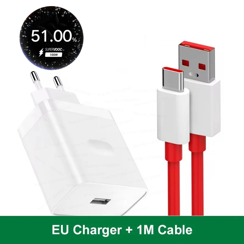 High-Power 100W SuperVOOC Fast Wall Charger with 2M USB Type-C Cable