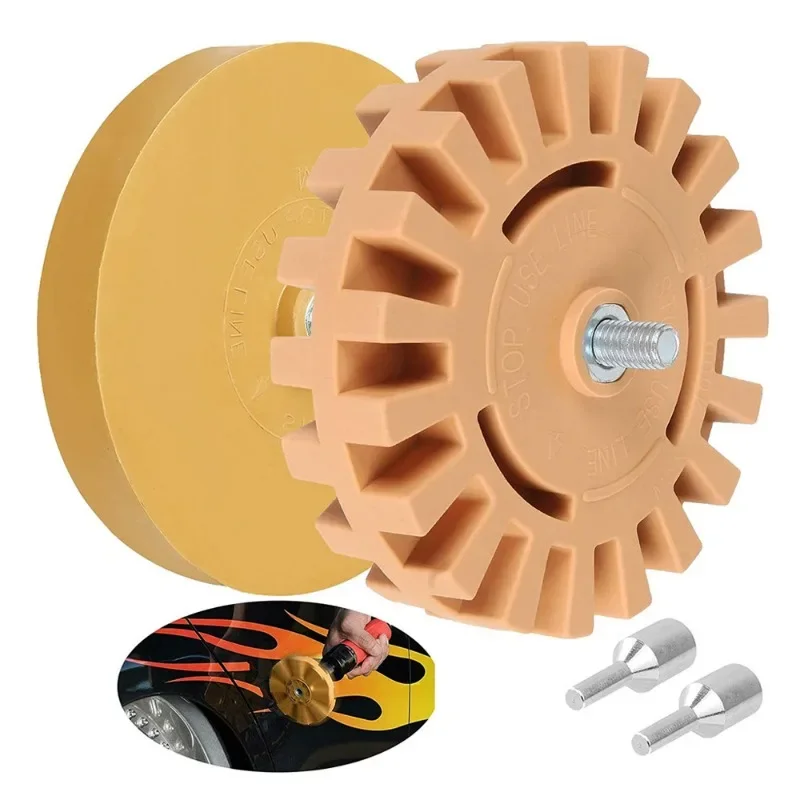 Car Eraser Wheel Adhesive Remover Rubber Wheel Smooth Power Drill Adapter Paint Repair Rubber Vinyl Decals Removal Tool
