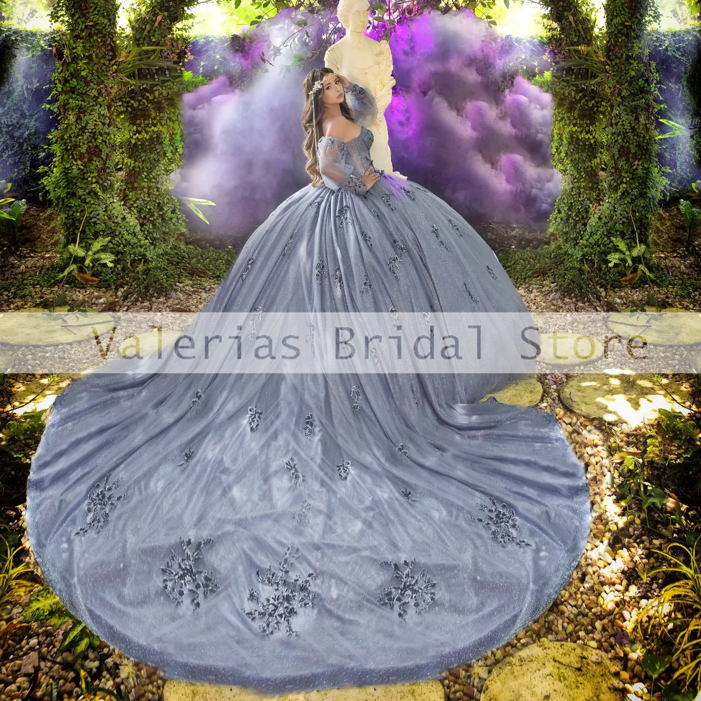 

Luxury Shiny Quinceanera Dress Ball Gown Appliques Sequined Beads Formal Prom Dress Vestido De 15 Quinceañeras Custom Made