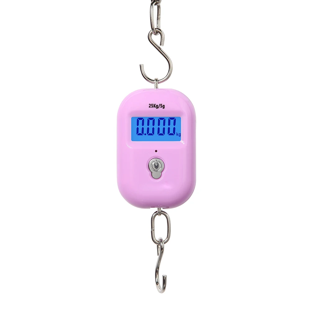 25Kg x 5g Digital Hanging Scale Mini Electronic Luggage Hook Scale LCD Backlight Kitchen Steelyard Bathroom Scales near me
