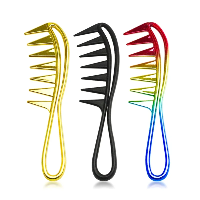 1pc salon exfoliating wide tooth hair comb professional men's oily hairstyle salon anti tangling comb Special for real hair wigs
