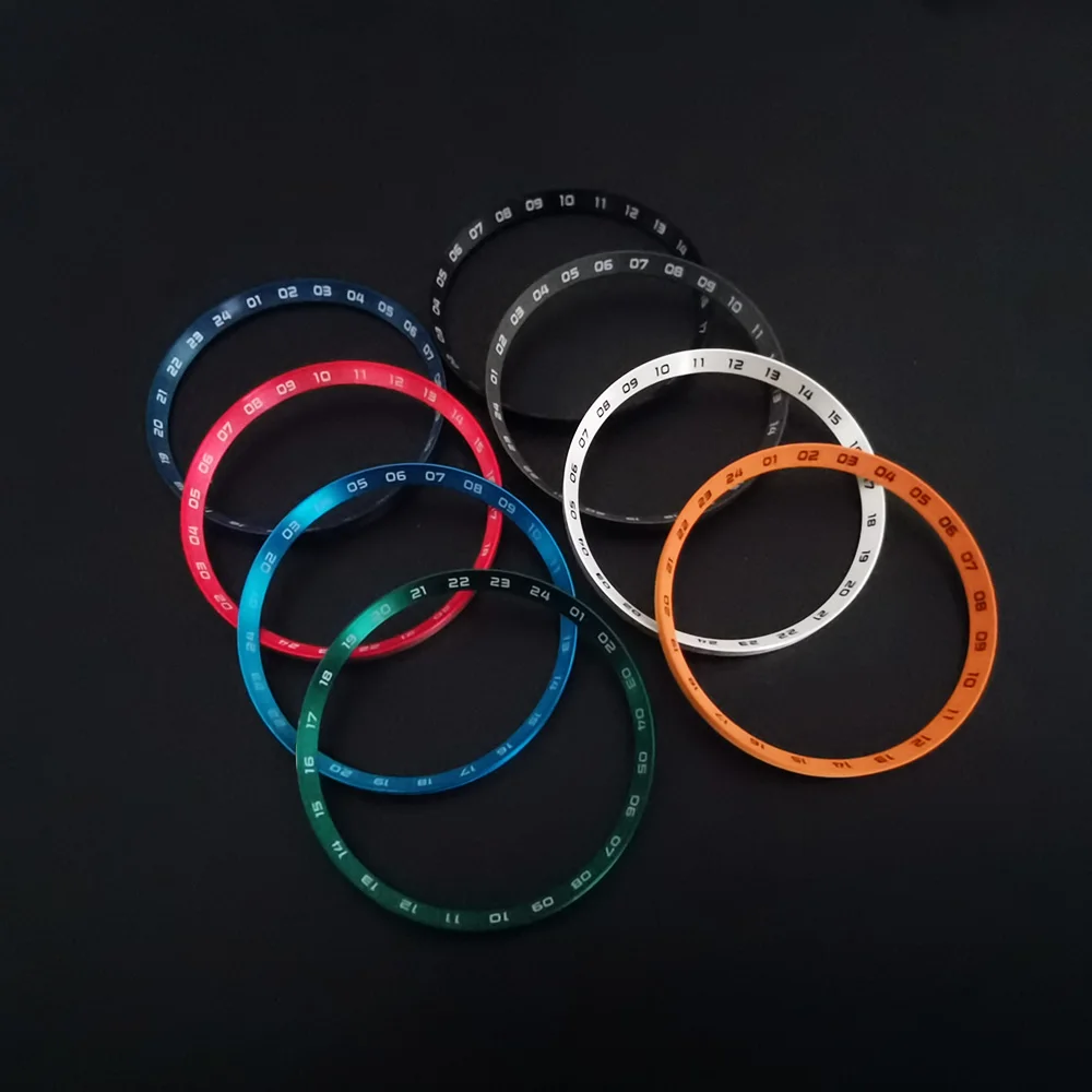 Mod 30.5mm GMT 24 시간 인덱스 챕터 링 금속 시계 링 SKX007 SKX..