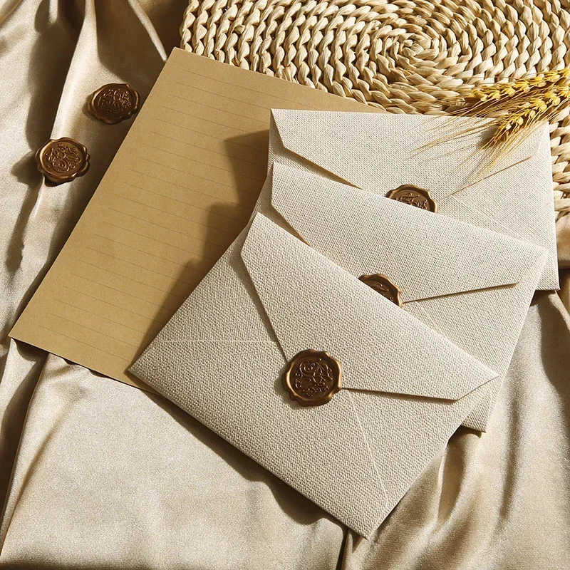 Blank Envelope Invitations Postcards Giftbox Message 250g 16.2x11.4cm Texture Wedding Business Letters Storage Bag 20pcs