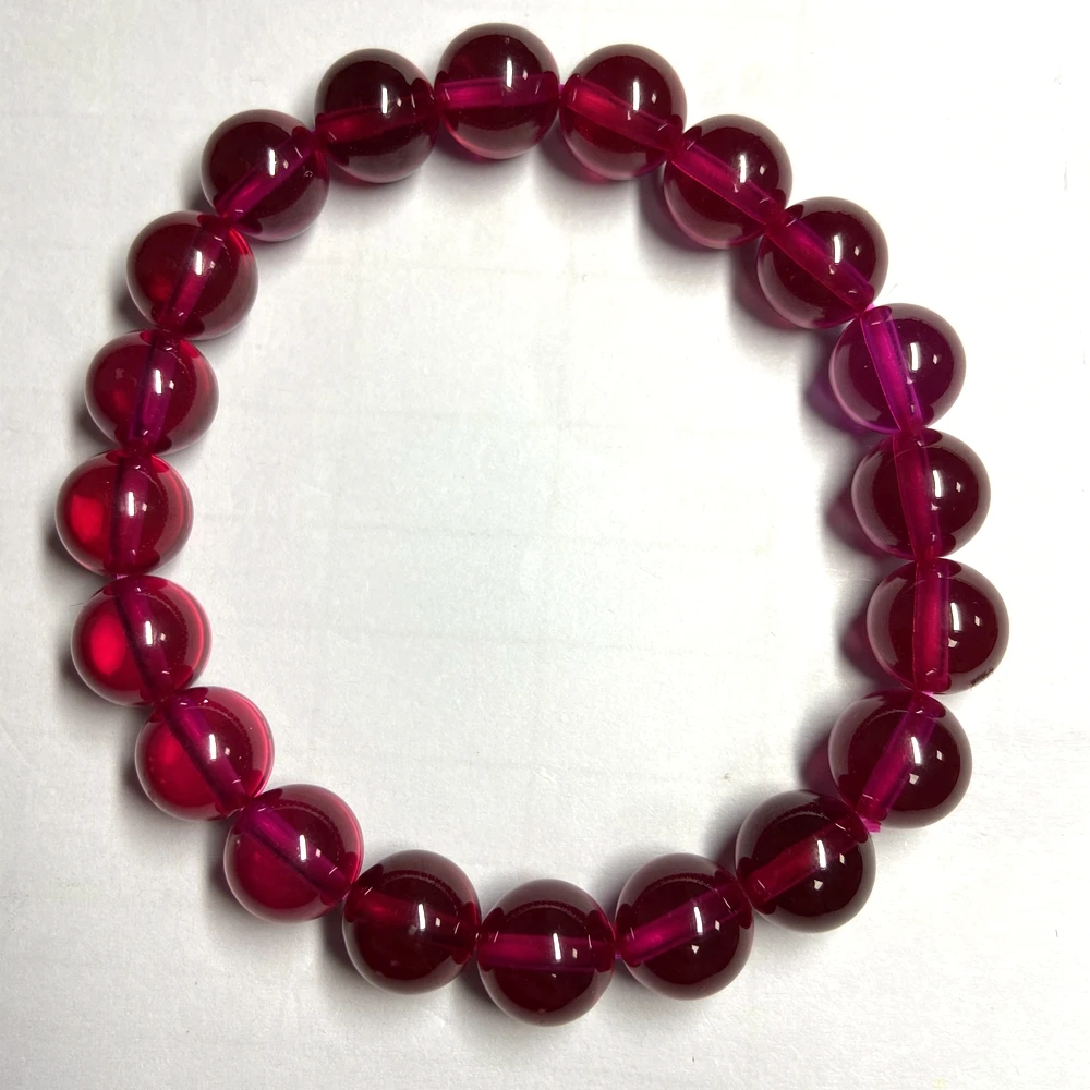 

6mm 8mm 10mm 12mm 20mm Round Shape Synthetic Ruby Red Gemsotne Loose Beads Bracelet