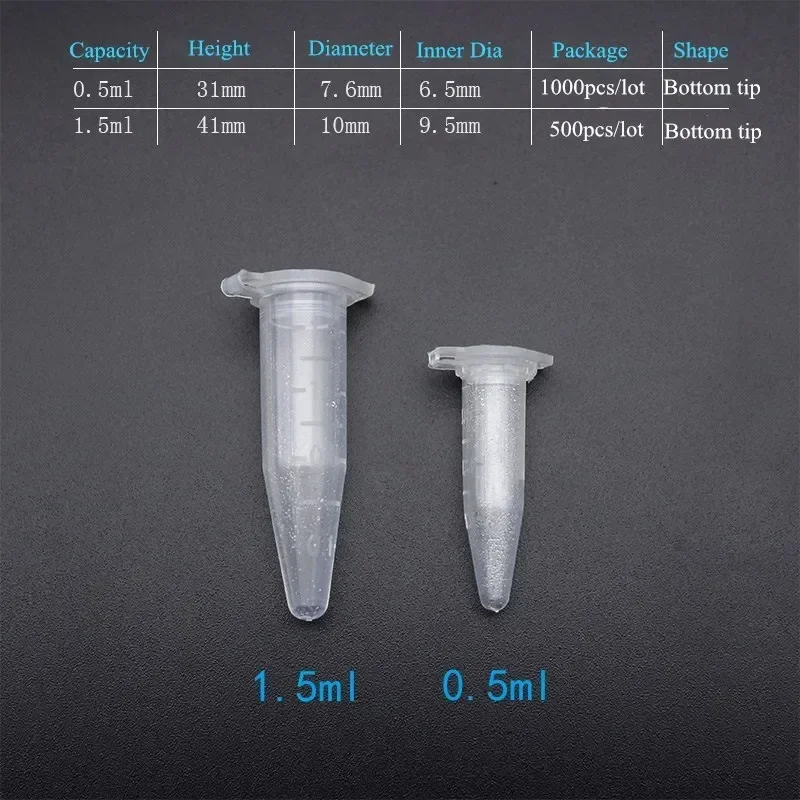 Centrifuge Tube Anticoagulation EP Tube 0.5ml Plastic Centrifuge Tube Containing EDTA-K2 For Blood Analysis Vacuum Package 1000/PK