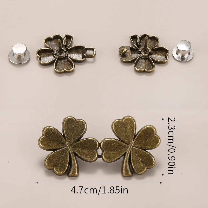 Jeans Button Clips 1/2 Pair Jeans Button Adjustable Clips Pant Skirts Waist Tightener Buckle Snap Button Adjuster Pants Pin Retractable