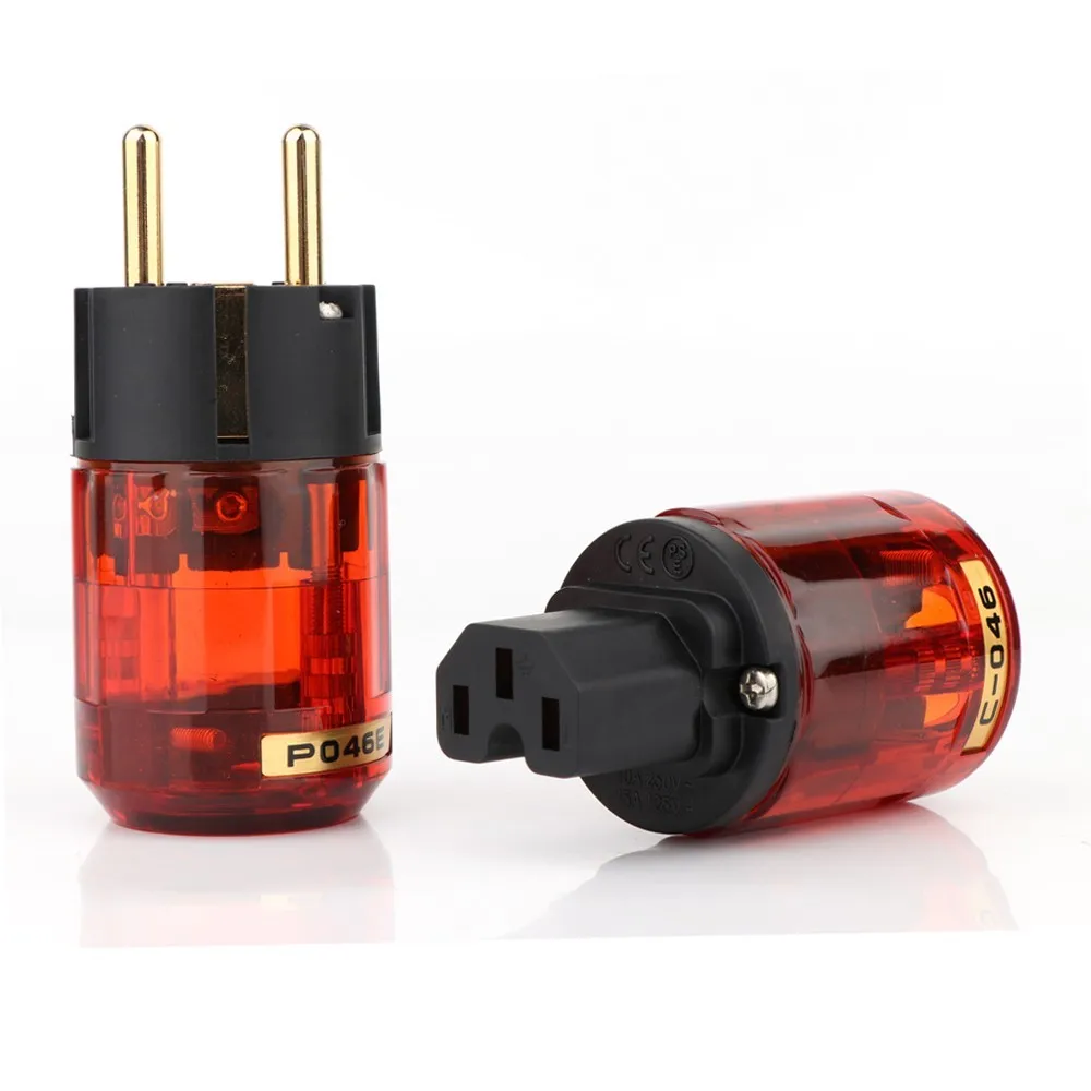 Hifi Audio EU Version Plug plug adapter power cable power plug connector Hi-end Schuko AC Power Connector Power Cable Adapter Plug For Diy Cable
