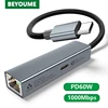 2 in 1 USB C Network Card with PD 60W Fast Charging Port 1000Mbps Type C to Ethernet RJ45 Lan Gigabit Adapter For PC Laptop 1