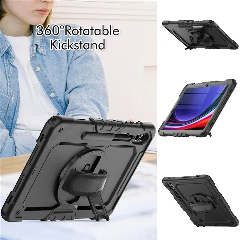 Tablet à Prova de Choque para Samsung Galaxy Tab s9 s8 Ultra 14.6 s7 Plus fe 12.4 11 Kids Stand Pet Film Alça de Ombro Case - Imagem 5