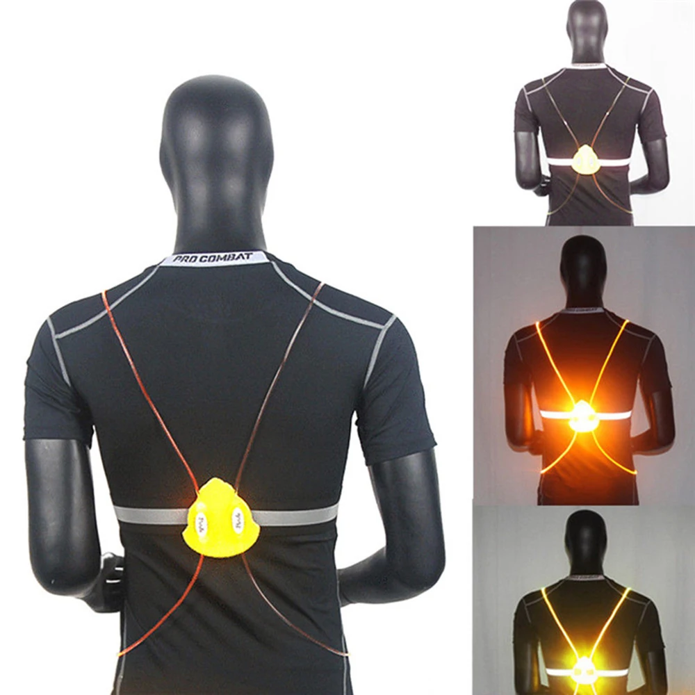 야간 야외 스포츠 LED 조끼, 360 반사, 높은 가시성 플래시, 안전 LED 광섬유, 다채로운 야간 달리기 라이딩